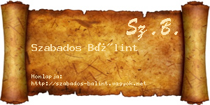 Szabados Bálint névjegykártya
